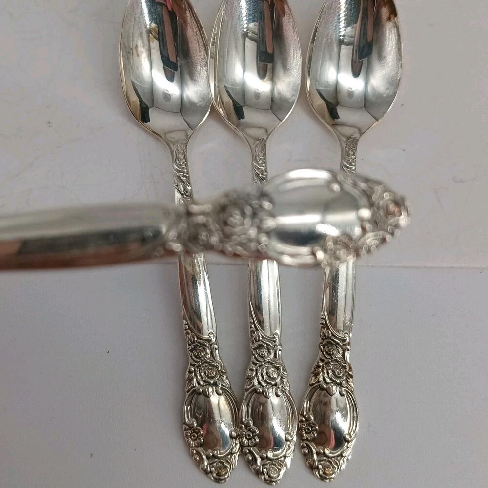 4X DS Ballad Country Lane Demitasse Espresso Spoons Oneida Community Silverplate